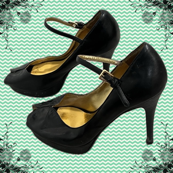 Black Peep Toe Stiletto Pumps from Guess by Marciano - Picture 1 of 6